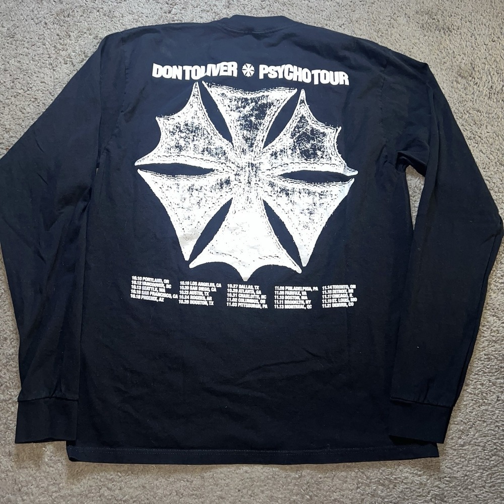 DON TOLIVER Psycho 2024 Tour long sleeve concert t-shirt Large Black